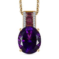 AAA Moroccan Amethyst and Multi Gemstone Pendant Necklace 20 Inches in Vermeil Yellow Gold Over Sterling Silver 5.00 ctw - Sticky add to cart bar