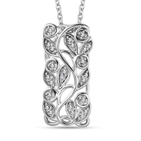 Diamond Accent Pendant Necklace (20 Inches) in Platinum Over Sterling Silver
