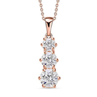 One Time Only Moissanite (Rnd 7mm) Pendant Necklace (20 Inches) in Platinum Over Sterling Silver 2.40 ctw