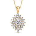 TLV Moissanite (Rnd 6.5mm) Pendant Necklace (18 Inches) in Platinum Over Sterling Silver 2.80 ctw - Sticky add to cart bar