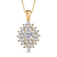 TLV Moissanite (Rnd 6.5mm) Pendant Necklace (18 Inches) in Platinum Over Sterling Silver 2.80 ctw