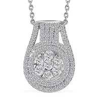 Diamond Pendant Necklace 20 Inches in Platinum Over Sterling Silver 0.75 ctw