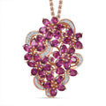 Orissa Rhodolite Garnet and White Zircon Pendant Necklace 20 Inches in Vermeil Rose Gold Over Sterling Silver 8.35 ctw - Sticky add to cart bar