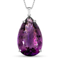 African Amethyst 98.75 ctw Violet Majesty Pendant Necklace in Platinum Over Sterling Silver 24 Inches - Sticky add to cart bar