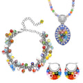 Multi Color Murano Style Anklet, Earrings and Pendant  Necklace - Sticky add to cart bar