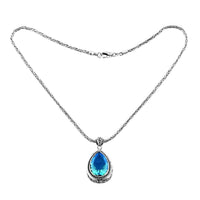 Bali Legacy Peacock Quartz (Triplet) Pendant Necklace 18 Inches in Sterling Silver 28.40 ctw