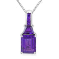 Doorbuster Premium African Amethyst Pendant Necklace (18 Inches) in Platinum Over Sterling Silver 3.90 ctw - Sticky add to cart bar