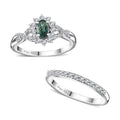 Indian Ocean Apatite and White Zircon Set of 2 Ring in Platinum Over Sterling Silver (Size 5.00) 1.40 ctw - Sticky add to cart bar