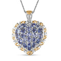 TLV Niassa Ruby (FF) Heart Pendant Necklace (20 Inches) in Vermeil YG and Platinum Over Sterling Silver 5.10 ctw - Sticky add to cart bar