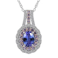TLV Tanzanite, Multi Gemstone Pendant Necklace (18 Inches) in Platinum Over Sterling Silver 2.15 ctw - Sticky add to cart bar