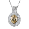 Brazilian Sunfire Beryl and Moissanite Cocktail Pendant Necklace 20 Inches in Platinum Over Sterling Silver 2.60 ctw - Sticky add to cart bar