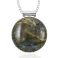 Aragonite Pendant Necklace 18 Inches in Silvertone 9.90 ctw - Sticky add to cart bar