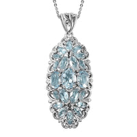 Mozambique Garnet Elongated Pendant Necklace (20 Inches) in Platinum Over Sterling Silver 5.40 ctw