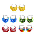 Set of 5 Multi Color Murano Style Basket Earrings in Stainless Steel (Del. In 10-12 Days) - Sticky add to cart bar