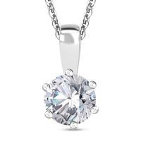 Moissanite Pendant Necklace 20 Inches in Platinum Over Sterling Silver 1.00 ctw