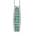 Premium Emerald, Moissanite Pendant Necklace (20 Inches) in Platinum Over Sterling Silver 1.40 ctw - Sticky add to cart bar