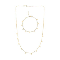 Italian Heart Bracelet (7.00-8.00In) and Necklace 18-20 Inches in 10K Yellow Gold 1.95 Grams