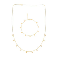 Italian Star Bracelet (7.00-8.00In) and Necklace 18-20 Inches in 10K Yellow Gold 1.80 Grams