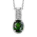 Niassa Ruby (FF), White Zircon Pendant Necklace (20 Inches) in Rhodium Over Sterling Silver 1.70 ctw - Sticky add to cart bar