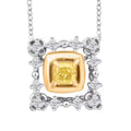 Natural Yellow and White Diamond 0.20 ctw Pendant Necklace in 18K Yellow and White Gold 18 Inches - Sticky add to cart bar
