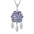 Tanzanite Dream Catcher Pendant Necklace 20 Inches in Rhodium Over Sterling Silver 2.10 ctw - Sticky add to cart bar