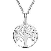 Sterling Silver Tree of Life Pendant with Stainless Steel Necklace (20 Inches)