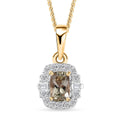 AAA Turkizite and White Zircon Halo Pendant Necklace 20 Inches in 18K Vermeil Yellow Gold Over Sterling Silver 0.90 ctw - Sticky add to cart bar