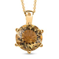 African Amethyst, White Zircon Pendant Necklace (20 Inches) in Vermeil YG Over Sterling Silver 5.50 ctw - Sticky add to cart bar