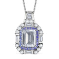 Brazilian Petalite and Multi Gemstone Vintage Glamour Pendant Necklace 20 Inches in Rhodium Over Sterling Silver 5.00 ctw - Sticky add to cart bar