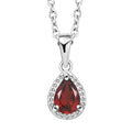 Mozambique Garnet Pendant Necklace 20 Inches in Platinum Over Sterling Silver 0.85 ctw - Sticky add to cart bar