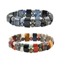Set of 2 Multi Gemstone and Dumortierite Stretch Bracelet 282.50 ctw - Sticky add to cart bar