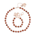Golden Sunstone 320.00 ctw Beaded Bracelet (6.50-8.00In) and Necklace 18 Inches with Elephant Charm in Rosetone - Sticky add to cart bar
