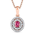 Premium Mahenge Spinel and Diamond Modern Glamour Pendant Necklace 20 Inches in 18K Vermeil Rose Gold Over Sterling Silver 0.65 ctw - Sticky add to cart bar
