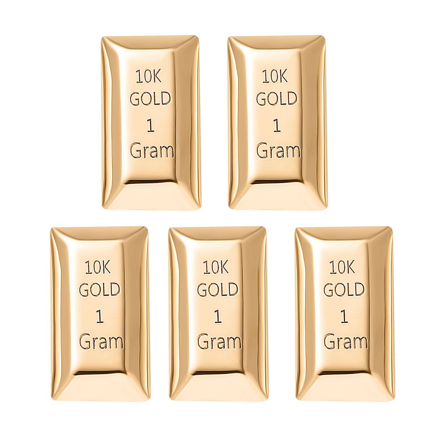 Set of 5 Bar 10K Yellow Gold 5 Grams