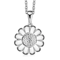 Sterling Silver Floral Pendant With Stainless Steel Necklace 20 Inches