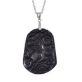 Shungite Carving Mythical Horse Pendant in Rhodium Over Sterling Silver with Stainless Steel Necklace (20 Inches) 62.00 ctw - Sticky add to cart bar