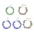 Set of 5 Multi Color Murano Style Anklet in Stainless Steel (9.00-11.00In) - Sticky add to cart bar