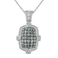 TLV Narsipatnam Alexandrite, White Zircon Pendant Necklace (20 Inches) in Rhodium Over Sterling Silver 2.50 ctw - Sticky add to cart bar