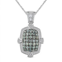 TLV Narsipatnam Alexandrite, White Zircon Pendant Necklace (20 Inches) in Rhodium Over Sterling Silver 2.50 ctw