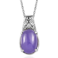 Red Jade Pendant Necklace (20 Inches) in Stainless Steel 7.25 ctw