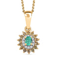 Epic Deal Boyaca Colombian Emerald, Multi Gemstone Pendant Necklace (20 Inches) in 18K Vermeil YG Over Sterling Silver 0.70 ctw - Sticky add to cart bar