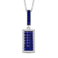Simulated White and Blue Diamond Pendant Necklace 20 Inches in Rodium Over Sterling Silver - Sticky add to cart bar