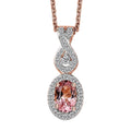 Premium Blush Tourmaline and Moissanite 0.75 ctw Infinity Love Pendant Necklace in 18K Vermeil Rose Gold Over Sterling Silver 20 Inches - Sticky add to cart bar