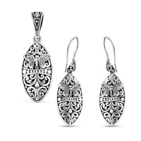 Bali Legacy Butterfly Earrings and Pendant in Sterling Silver 8 Grams