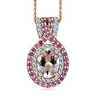 TLV Tanzanite, Multi Gemstone Pendant Necklace (20 Inches) in Rhodium Over Sterling Silver 1.90 ctw