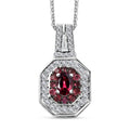 Ofiki Rubellite and Moissanite 1.50 ctw Pendant Necklace in Rhodium Over Sterling Silver 20 Inches - Sticky add to cart bar