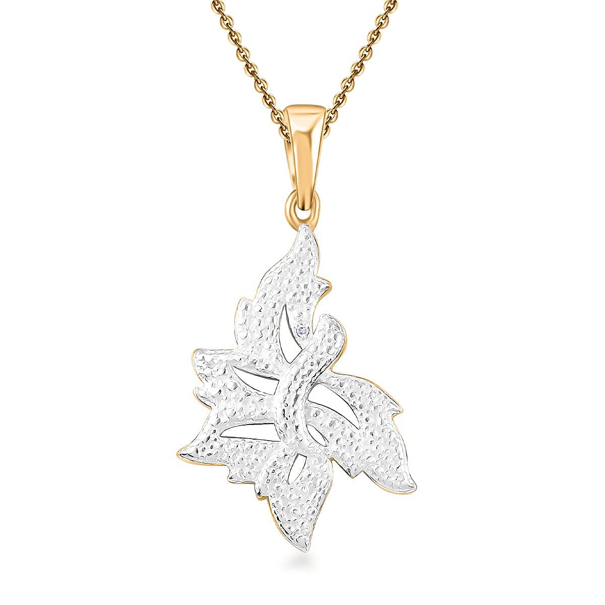 Karis Diamond Accent Pendant in Platinum Bond with Necklace 20 Inches