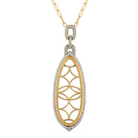Luxoro 14K Yellow Gold Diamond Paper Clip Chain Necklace 18 Inches 0.95 ctw