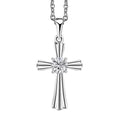 Moissanite 0.50 ctw Pendant in Rhodium Over Sterling Silver with Stainless Steel Necklace 20 Inches - Sticky add to cart bar