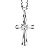 Moissanite 0.50 ctw Pendant in Rhodium Over Sterling Silver with Stainless Steel Necklace 20 Inches